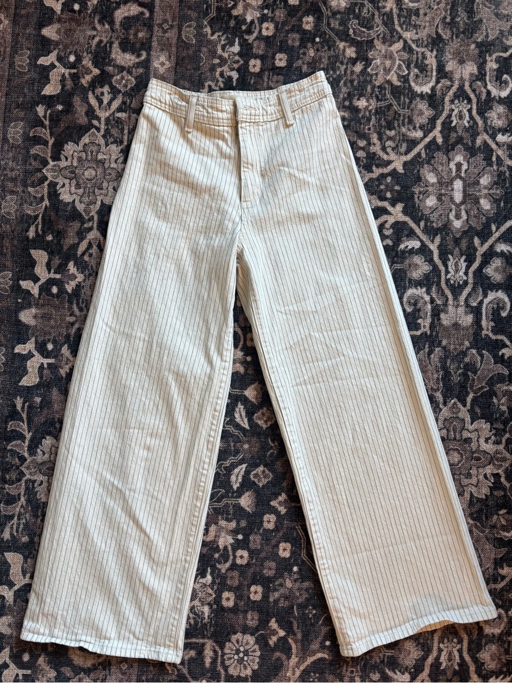 Universal Thread Cream Pinstripe Sailor Wide Leg Pants